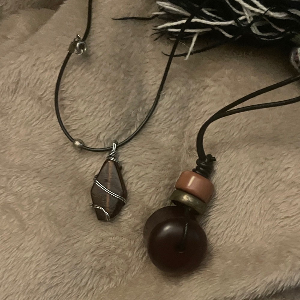 Brown and Black Pendant Necklaces